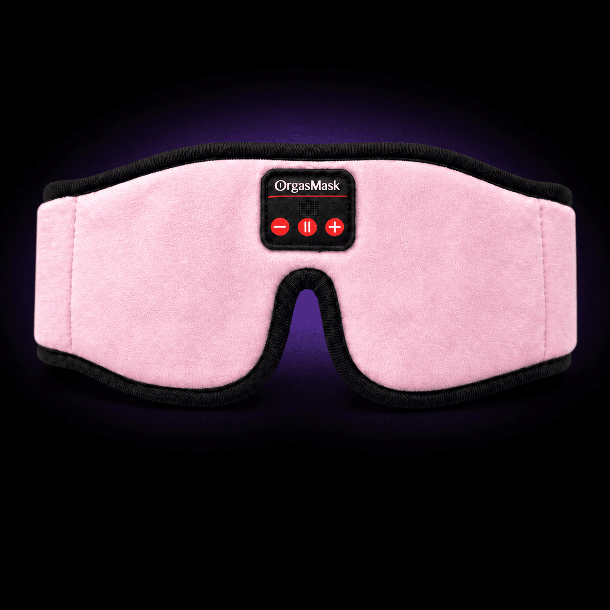 ORGASMASK audio sleep mask packaging on black backdrop